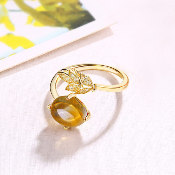 Natural Citrine Ring with Gemstone - Image 3