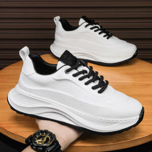 Men’s Thick-soled Sports Shoes Casual Breathable Sneakers Lace-up Dad Shoes Boy