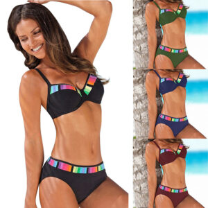 New Swimsuit Women’s AliExpress Hot Style Color Matching Gradient Split Bikini