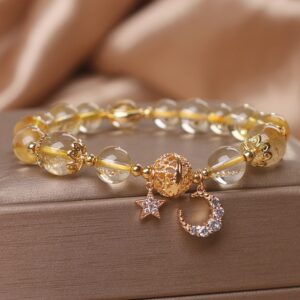 Women’s Bracelet with Citrine Moon and Star Accents