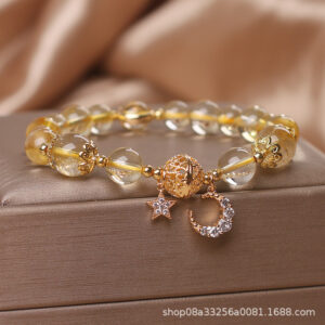 Women’s Bracelet with Citrine Moon and Star Accents