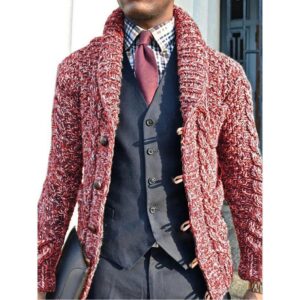 Men’s Slim Cardigan Sweater Long Sleeve Jacket