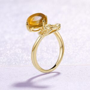 Natural Citrine Ring with Gemstone