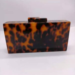 Amber Acrylic Bag Leopard Print Banquet Clutch