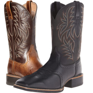 Vintage-Style Embroidered Cowboy Boots for Men