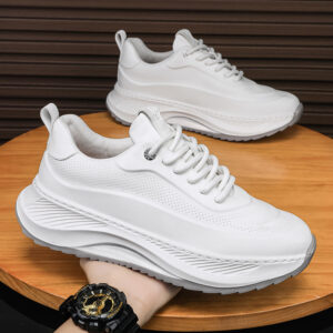 Men’s Thick-soled Sports Shoes Casual Breathable Sneakers Lace-up Dad Shoes Boy