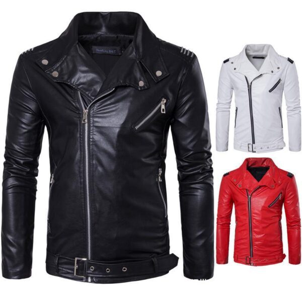 Large Size Men's PU Leather Jacket