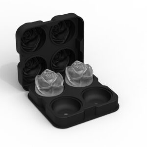 Food-Grade Rose Ice Cube Tray with Funnel