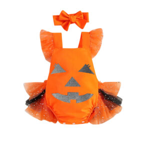 Newborn Halloween Pumpkin Romper with Hat