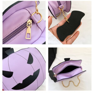 Halloween Cartoon Pumpkin Shoulder Bag For Girls Personality Funny Creative Chain Crossbody Bags Women