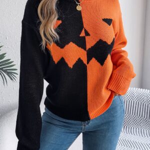 Women’s Contrast Color Ghost Sweater for a Playful Look