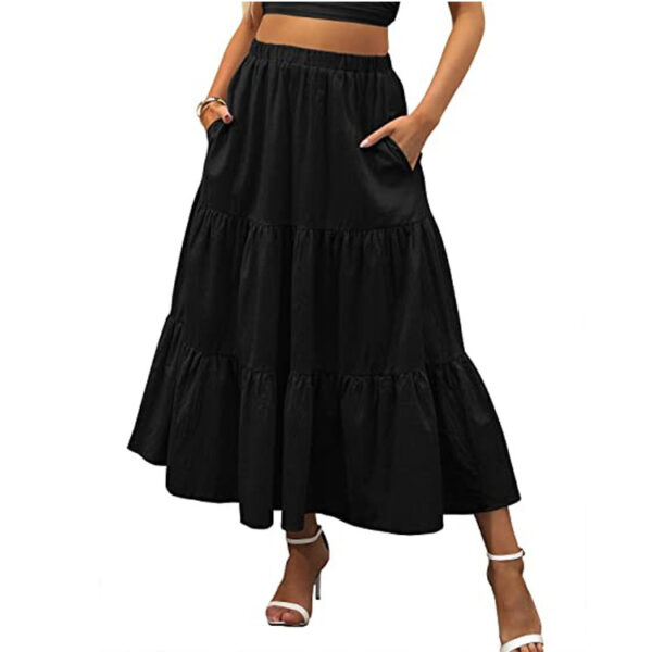 Women's Bohemian Maxi Skirt with Pockets - Image 7