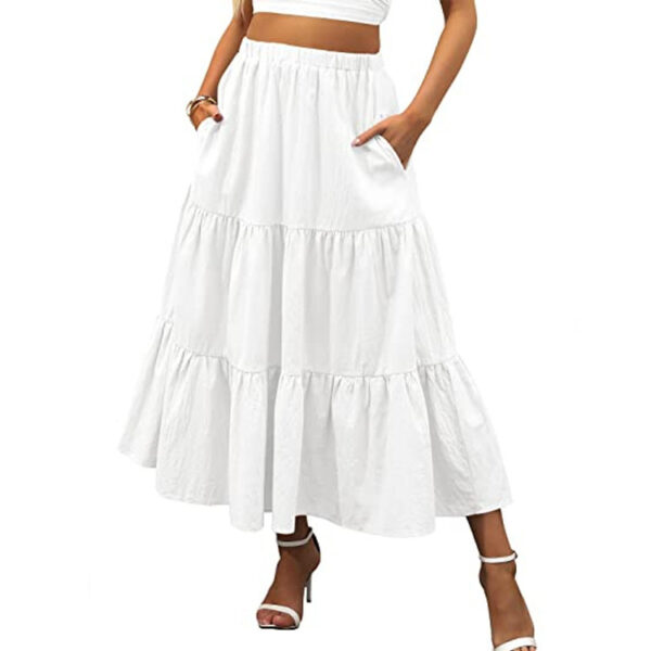 Women's Bohemian Maxi Skirt with Pockets - Image 8