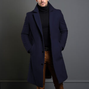 Woolen Men’s Mid-length Trench Coat