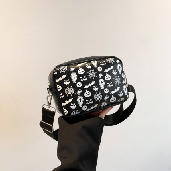 Women's Halloween Crossbody Bag with Skull Print - Image 9