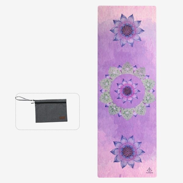 Non-Slip Yoga Mat Blanket with Delicate Floral Pattern - Image 9