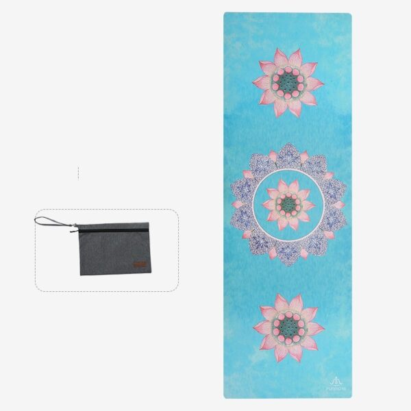 Non-Slip Yoga Mat Blanket with Delicate Floral Pattern - Image 5