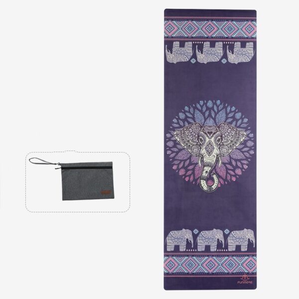 Non-Slip Yoga Mat Blanket with Delicate Floral Pattern - Image 7