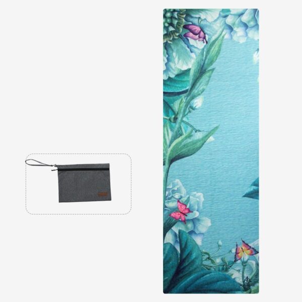 Non-Slip Yoga Mat Blanket with Delicate Floral Pattern - Image 3