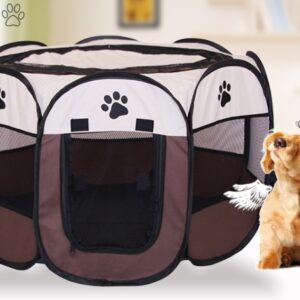 Fast folding octagonal pet fence, 600D Oxford cloth, waterproof and catching cat, dog cage, pet cage