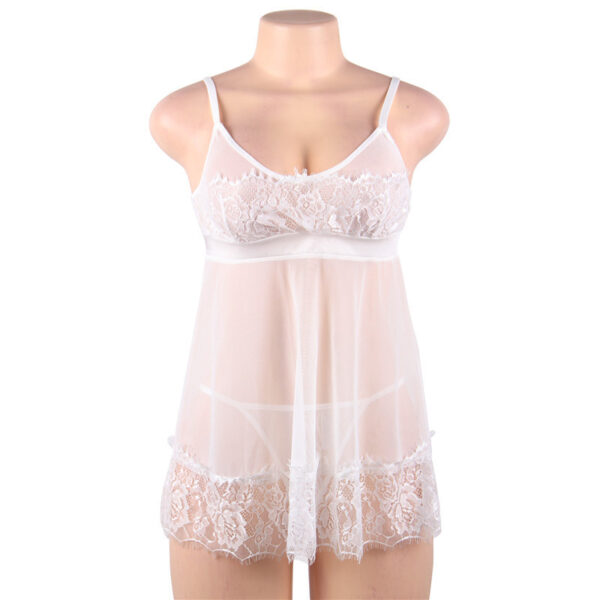 Oversized White Nightdress Lace Underwear - Image 3