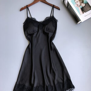 Comfortable silk suspender nightdress