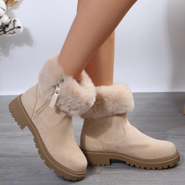 Cozy Winter Ankle Booties for Women – Fur-Lined High-Top Snow Boots