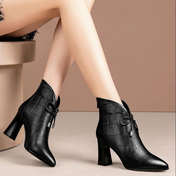 Women's New Fashion Bow Pointed High Heels - Image 3