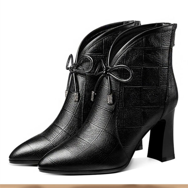 Women's New Fashion Bow Pointed High Heels - Image 2