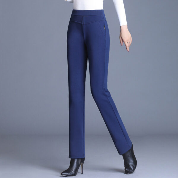 Stretch slim straight-leg pants trousers - Image 4