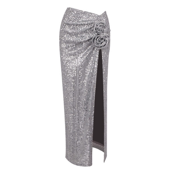 Autumn New Style Silver Dress Glitter Skirt - Image 3