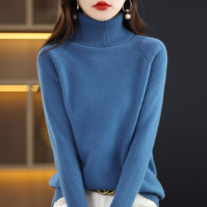 Classic Knitted Thickened Womens Turtleneck Sweater