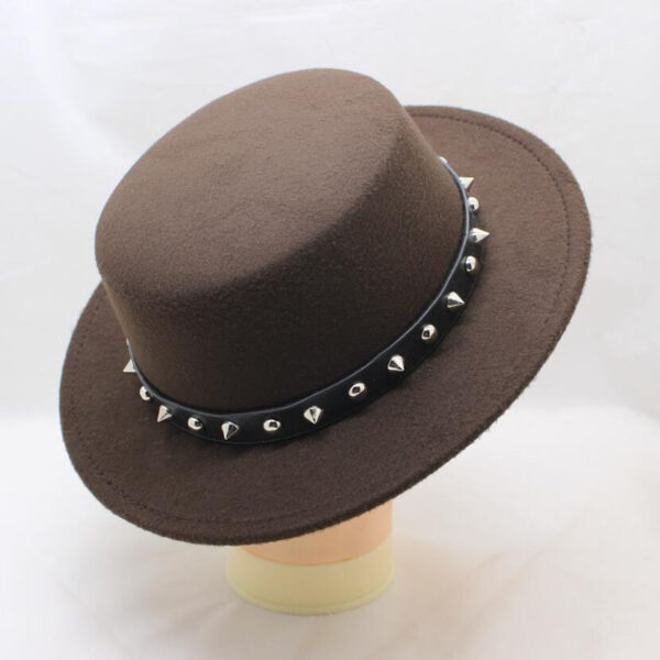 Women's Winter Wool Boater Hat with a Trendy Wide Brim - Image 7