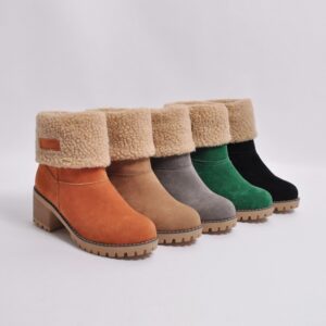 Women’s Mid Calf Suede Winter Boots with Fur