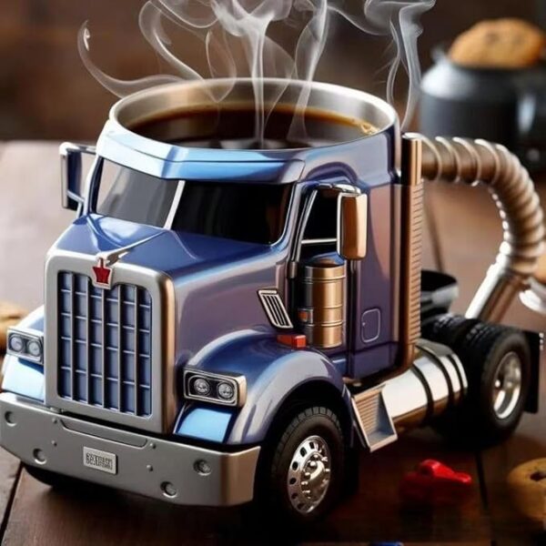 Durable Truck Coffee Mug Semi Truck Handcrafted Coffee Cup Semi-trailer Shaped Semi-Truck Coffee Mugs For Family - Image 5