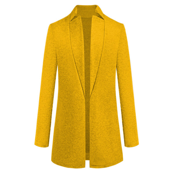 Women’s Open Front Mid-Length Wool Cardigan Coat – Timeless Style - Image 5