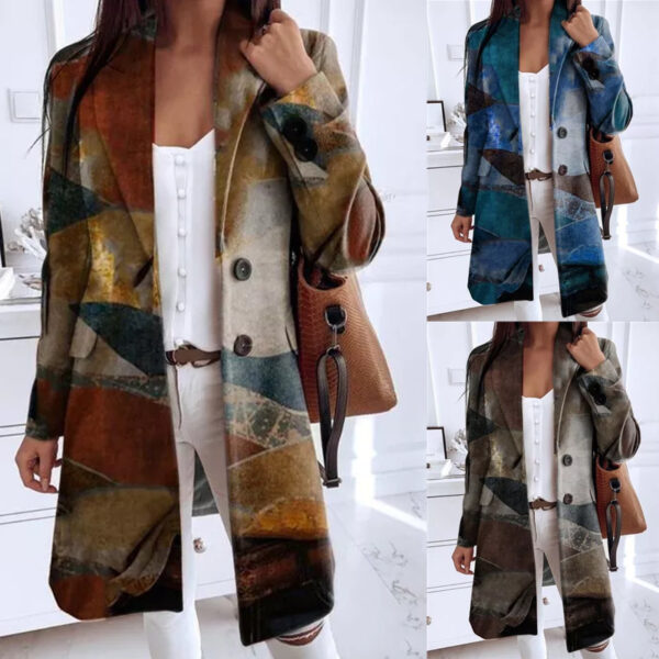 Loose large woolen coat - Image 5