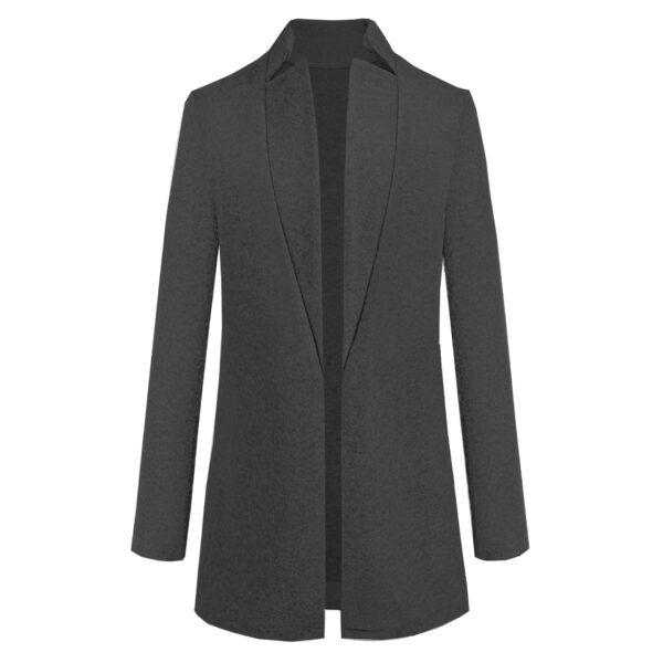 Women’s Open Front Mid-Length Wool Cardigan Coat – Timeless Style - Image 10