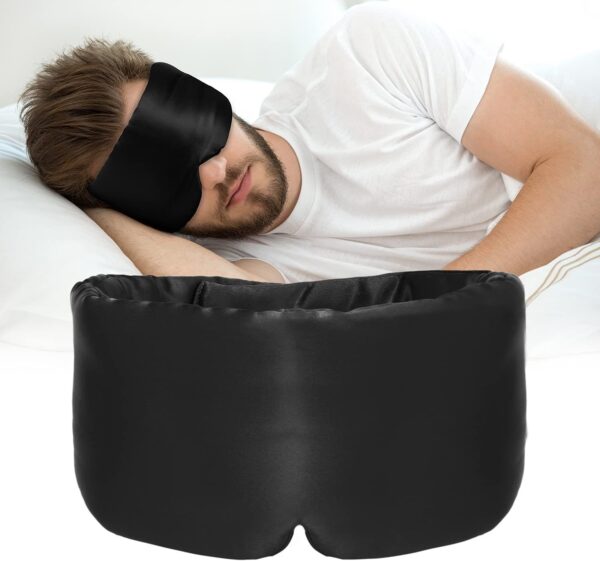 Long Sleep Shading Not Tight Ear All-inclusive Eye Shield Artificial Silk Cold Soft Eye Mask - Image 5