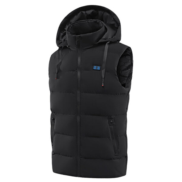 Lightweight Sleeveless USB Heated Smart Vest with Removable Hood - Image 4