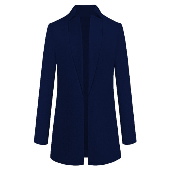 Women’s Open Front Mid-Length Wool Cardigan Coat – Timeless Style - Image 8