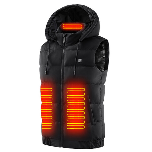 Sleeveless Heated Vest for Men with Hood - Image 3