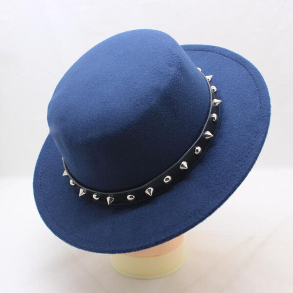 Women's Winter Wool Boater Hat with a Trendy Wide Brim - Image 3