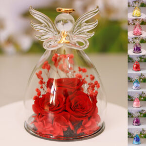 Preserved Infinity Roses in Glass Dome – Beautiful Gift for Special Occasions