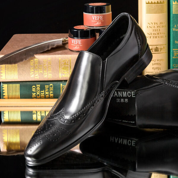 Pointed Toe Leather Shoes Men's Trend Leather Shoes - Image 3