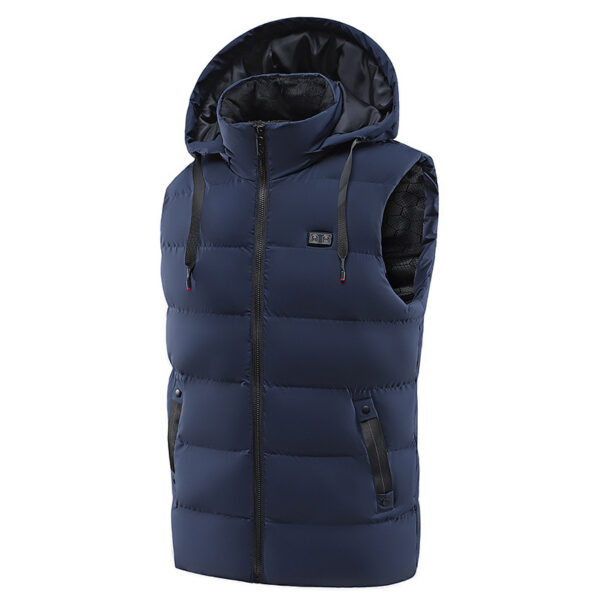 Lightweight Sleeveless USB Heated Smart Vest with Removable Hood - Image 2