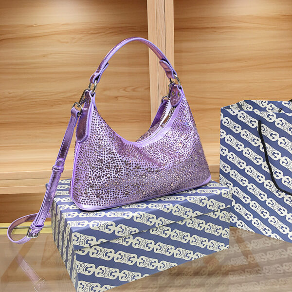 Delicate Rhinestone Women's Bag Dinner Bag Large Capacity Totes - Image 3