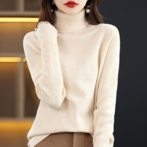 Classic Knitted Thickened Womens Turtleneck Sweater