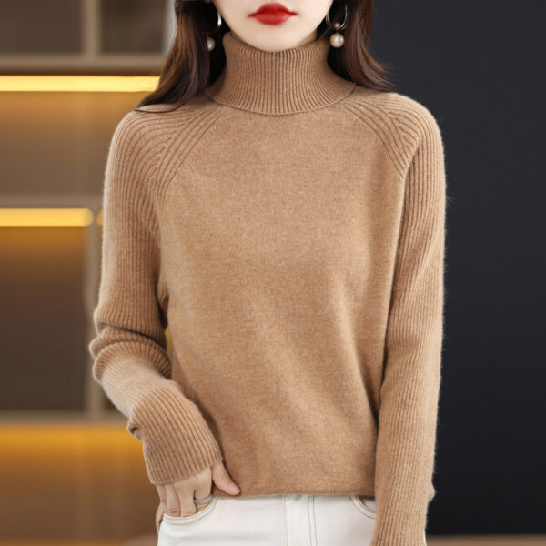 Classic Knitted Thickened Womens Turtleneck Sweater - Image 3