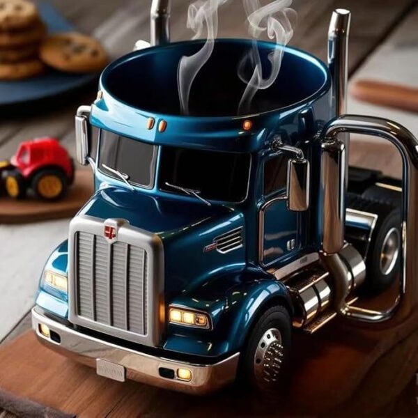 Durable Truck Coffee Mug Semi Truck Handcrafted Coffee Cup Semi-trailer Shaped Semi-Truck Coffee Mugs For Family - Image 7